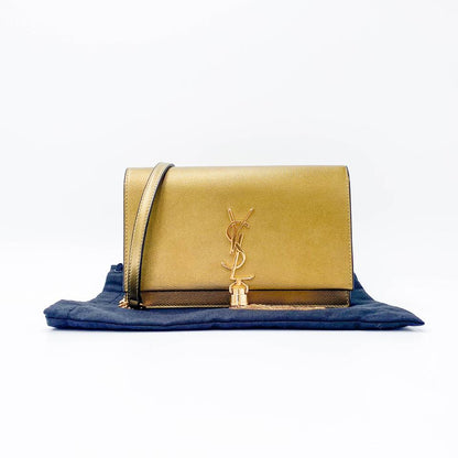 Saint Laurent Wallet on Chain Monogram Kate Ysl Monogram Metallic Tassel Gold Leather Cross Body Bag - image 4