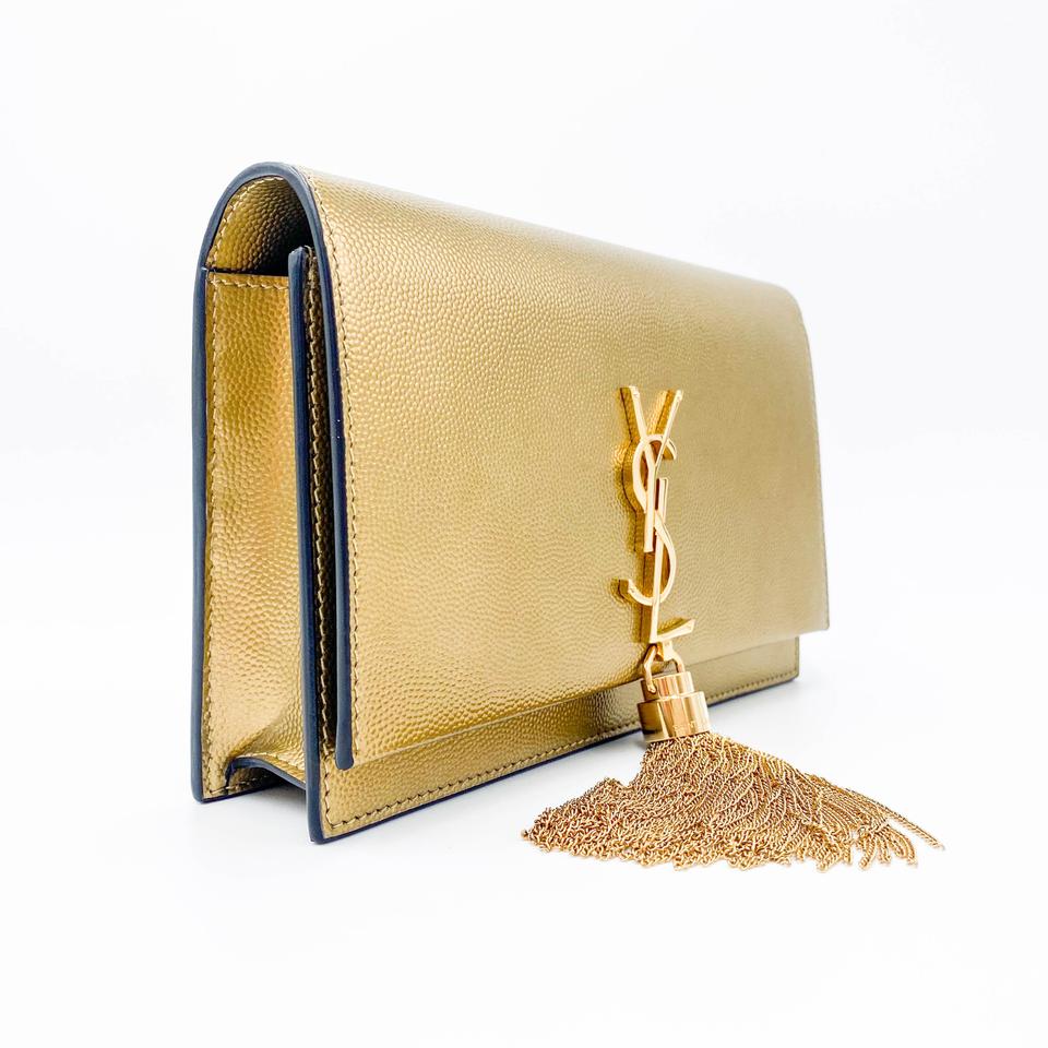 Saint Laurent Wallet on Chain Monogram Kate Ysl Monogram Metallic Tassel Gold Leather Cross Body Bag - image 5