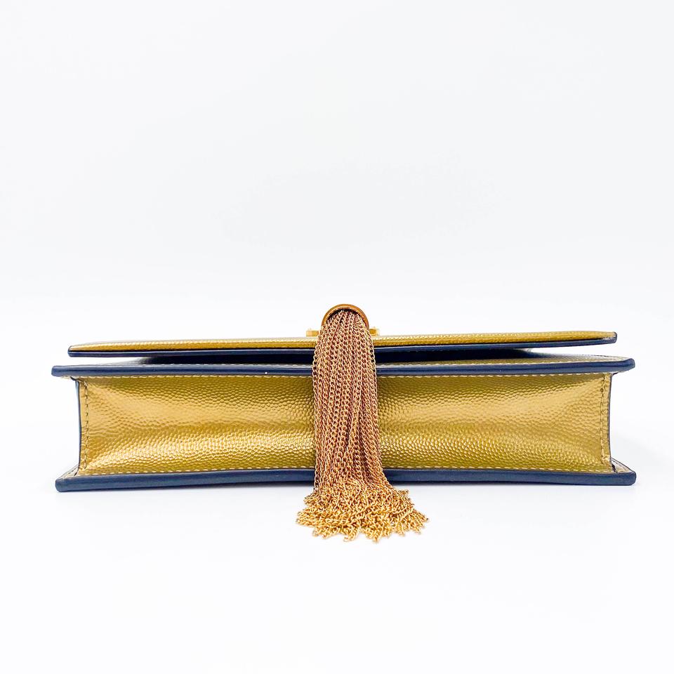 Saint Laurent Wallet on Chain Monogram Kate Ysl Monogram Metallic Tassel Gold Leather Cross Body Bag - image 8