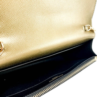 Saint Laurent Wallet on Chain Monogram Kate Ysl Monogram Metallic Tassel Gold Leather Cross Body Bag - image 9