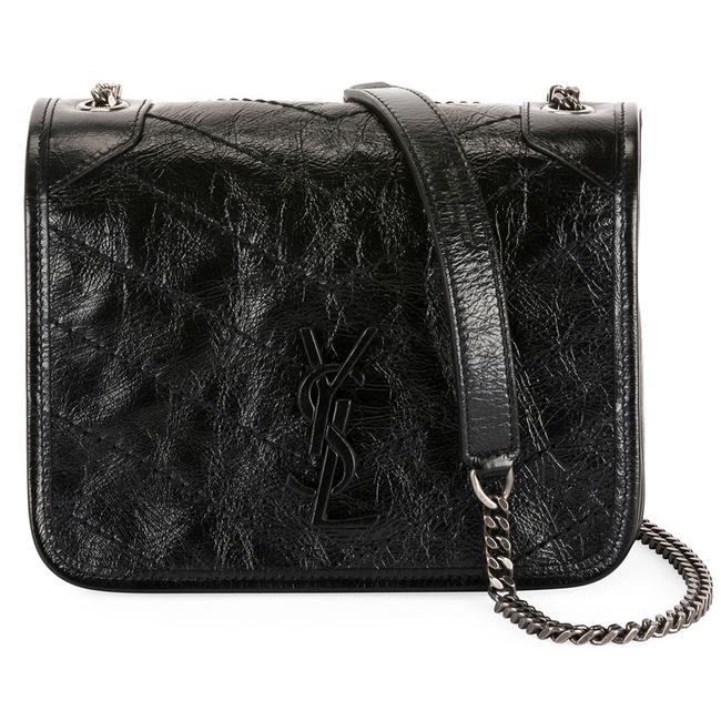 Saint Laurent Wallet on Chain Niki Ysl Monogram Vintage Calfskin Black Leather Shoulder Bag - image 1
