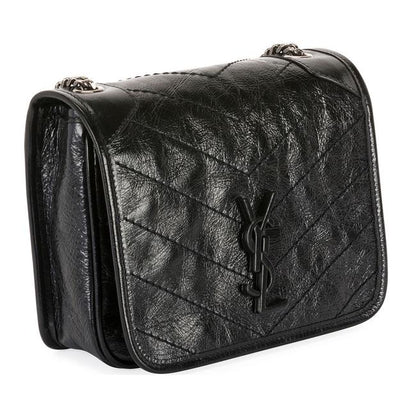 Saint Laurent Wallet on Chain Niki Ysl Monogram Vintage Calfskin Black Leather Shoulder Bag - image 2