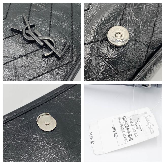 Saint Laurent Wallet on Chain Niki Ysl Monogram Vintage Calfskin Black Leather Shoulder Bag - image 11