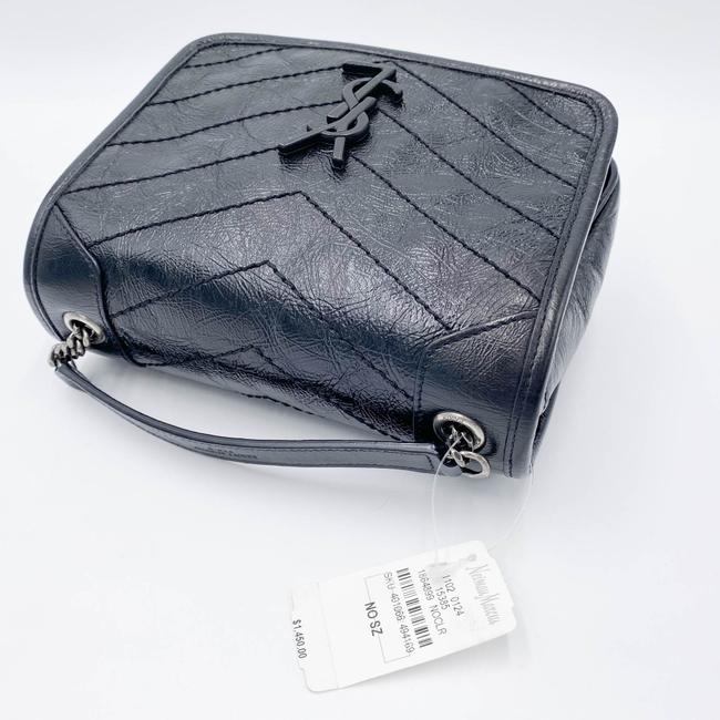 Saint Laurent Wallet on Chain Niki Ysl Monogram Vintage Calfskin Black Leather Shoulder Bag - image 7