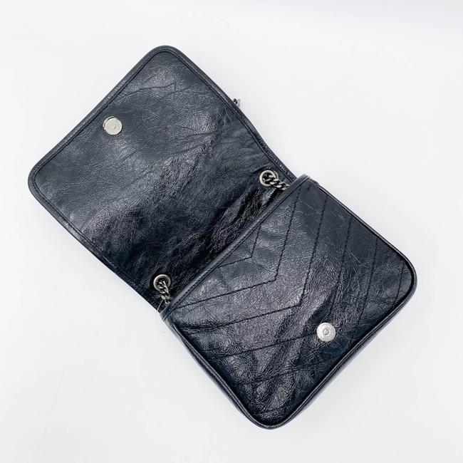 Saint Laurent Wallet on Chain Niki Ysl Monogram Vintage Calfskin Black Leather Shoulder Bag - image 9