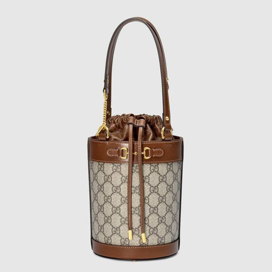 Gucci Horsebit 1955 Small Bucket Bag Brown Leather - photo 1