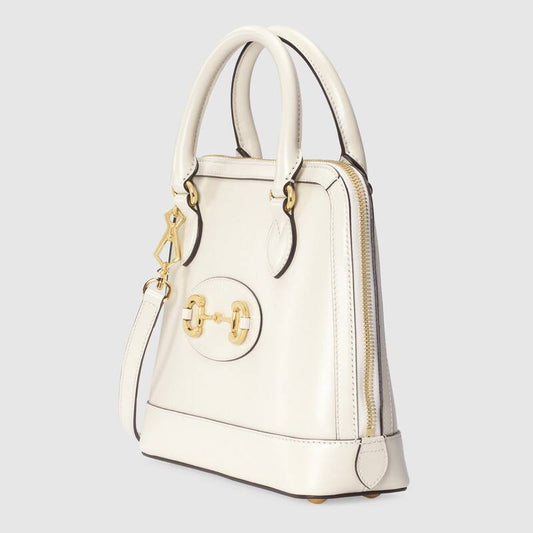 Gucci Horsebit 1955 Small Top Handle Bag White Leather - photo 2