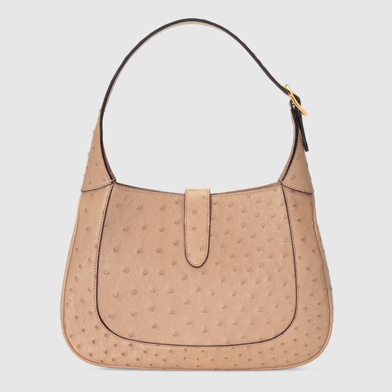 Jackie 1961 Ostrich Small Shoulder Bag Tan Ostrich Leather - image 3