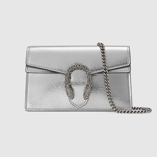 Dionysus super mini bag Silver lamé leather - image 1