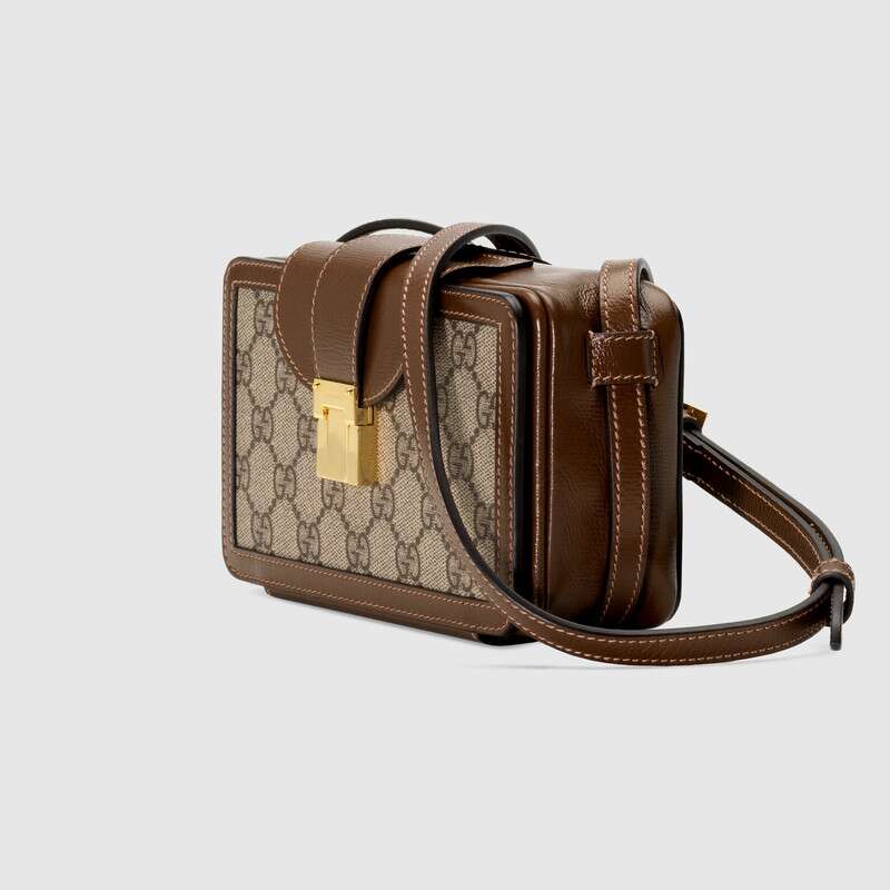 Gucci GG mini bag with clasp closure Brown leather - photo 2